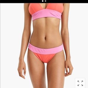 Reversible color blocked triangle bikini top